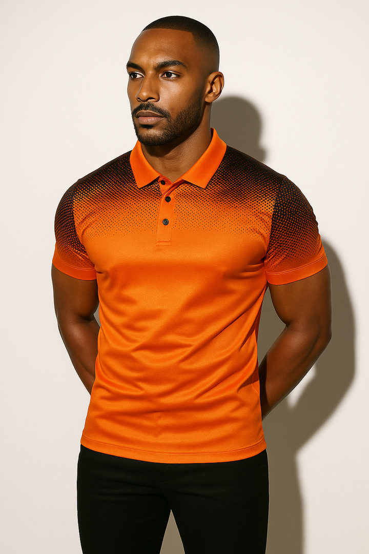 Men's Sport-Inspired Gradient Polo Shirt for Casual Wear