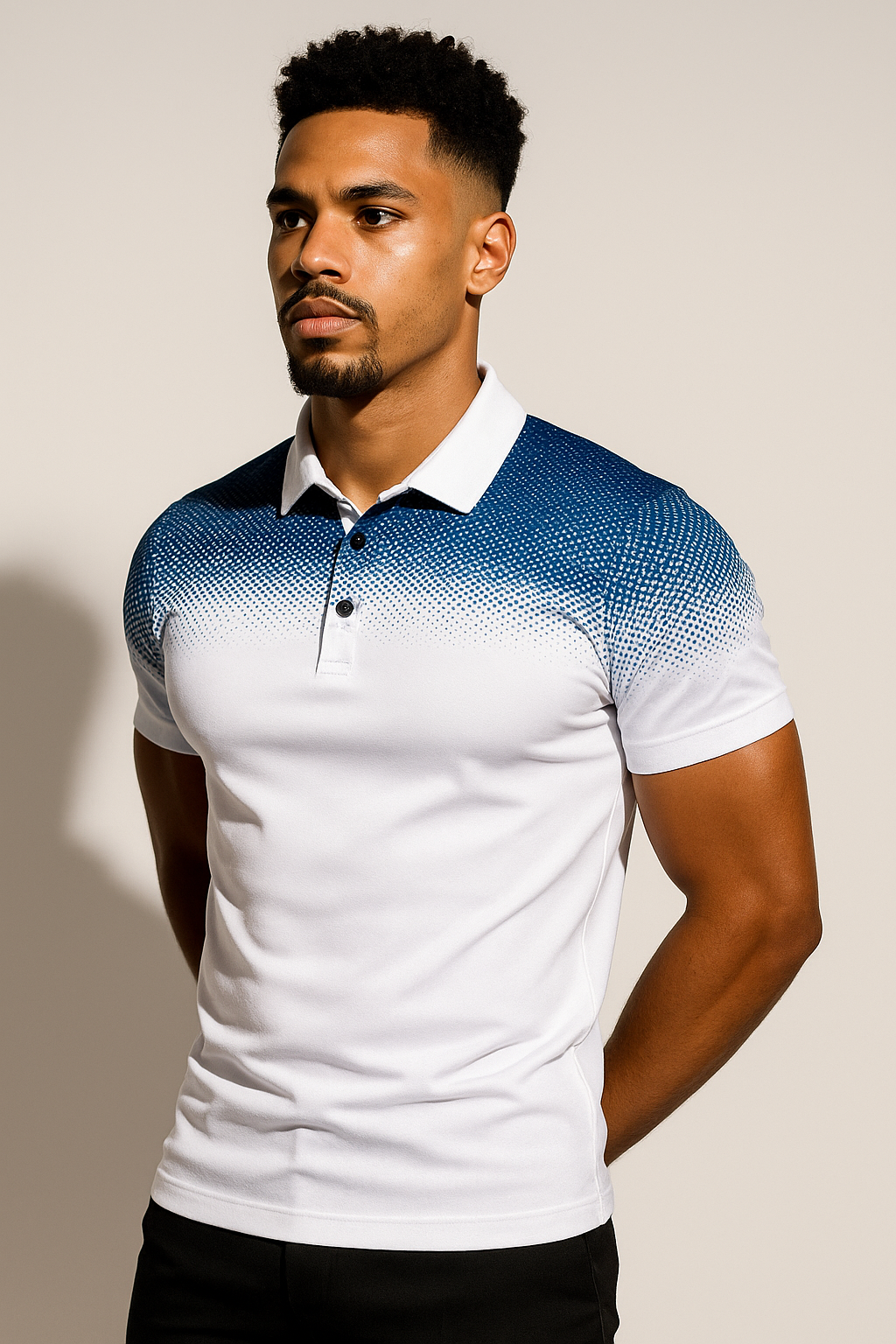 Men's Sport-Inspired Gradient Polo Shirt for Casual Wear
