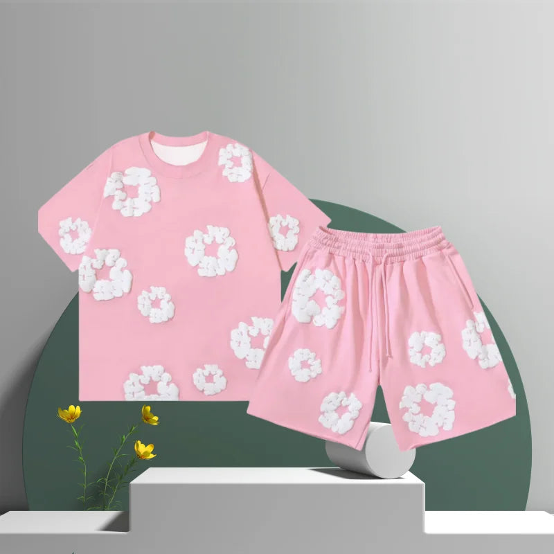 Men's 3D Floral Shorts Set – Premium Cotton Casual Summer Outfit-Omni Prime Goods