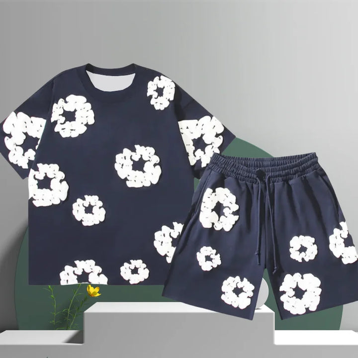 Men's 3D Floral Shorts Set – Premium Cotton Casual Summer Outfit-Omni Prime Goods