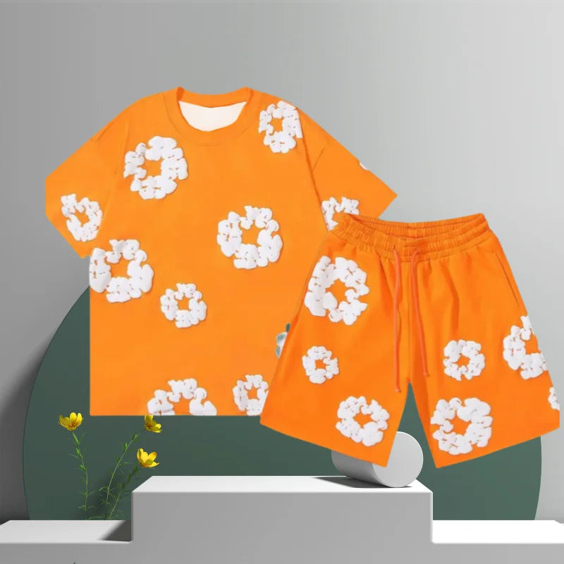 Men's 3D Floral Shorts Set – Premium Cotton Casual Summer Outfit-Omni Prime Goods