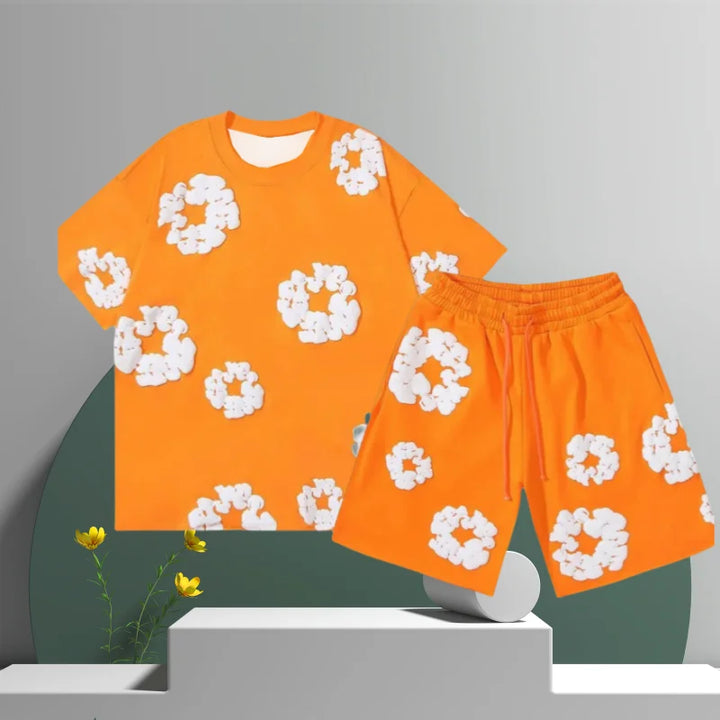 Men's 3D Floral Shorts Set – Premium Cotton Casual Summer Outfit-Omni Prime Goods