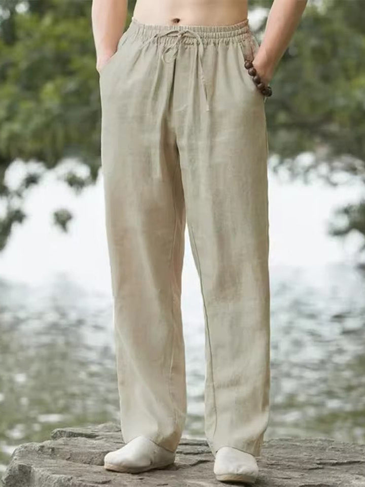 Men's Breathable Linen Pants - Loose Fit Casual Summer Trousers-Omni Prime Goods