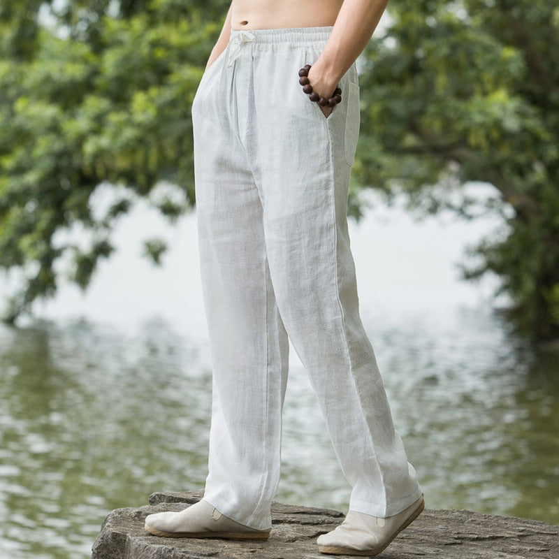 Men's Breathable Linen Pants - Loose Fit Casual Summer Trousers-Omni Prime Goods