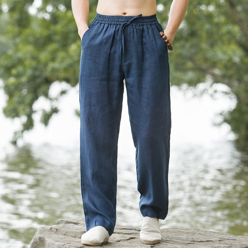 Men's Breathable Linen Pants - Loose Fit Casual Summer Trousers-Omni Prime Goods