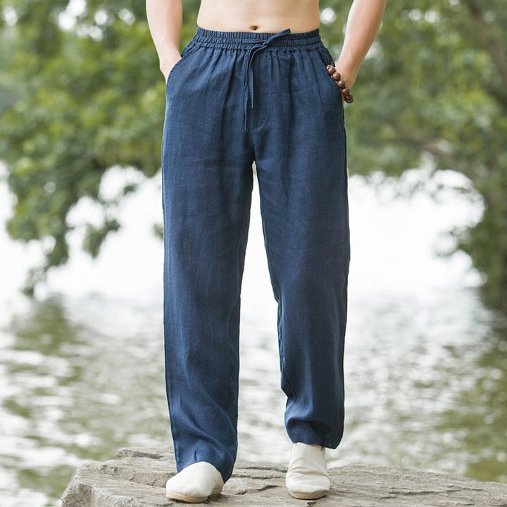 Men's Breathable Linen Pants - Loose Fit Casual Summer Trousers-Omni Prime Goods