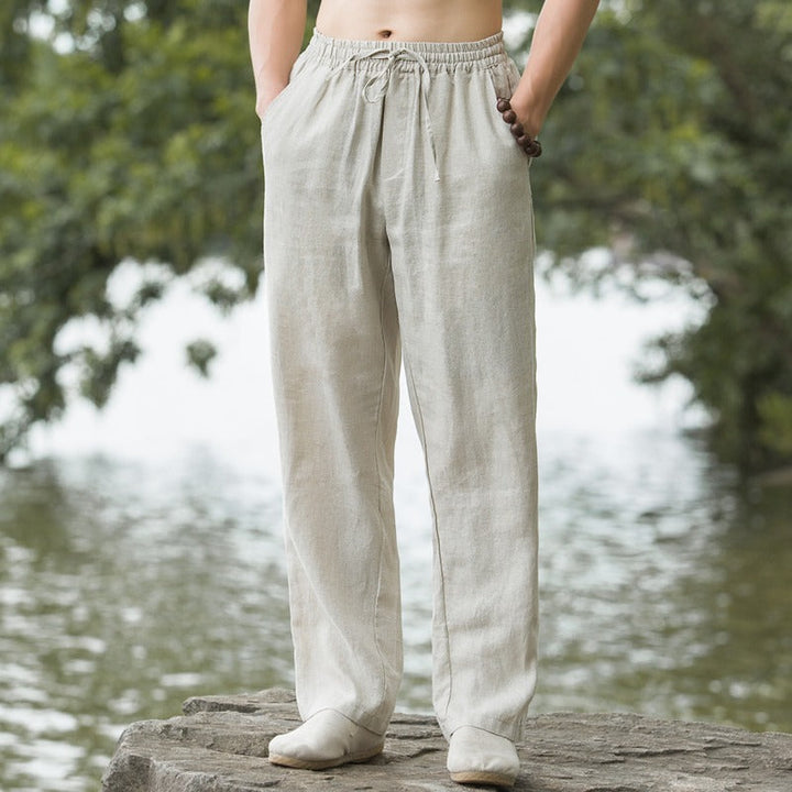 Men's Breathable Linen Pants - Loose Fit Casual Summer Trousers-Omni Prime Goods