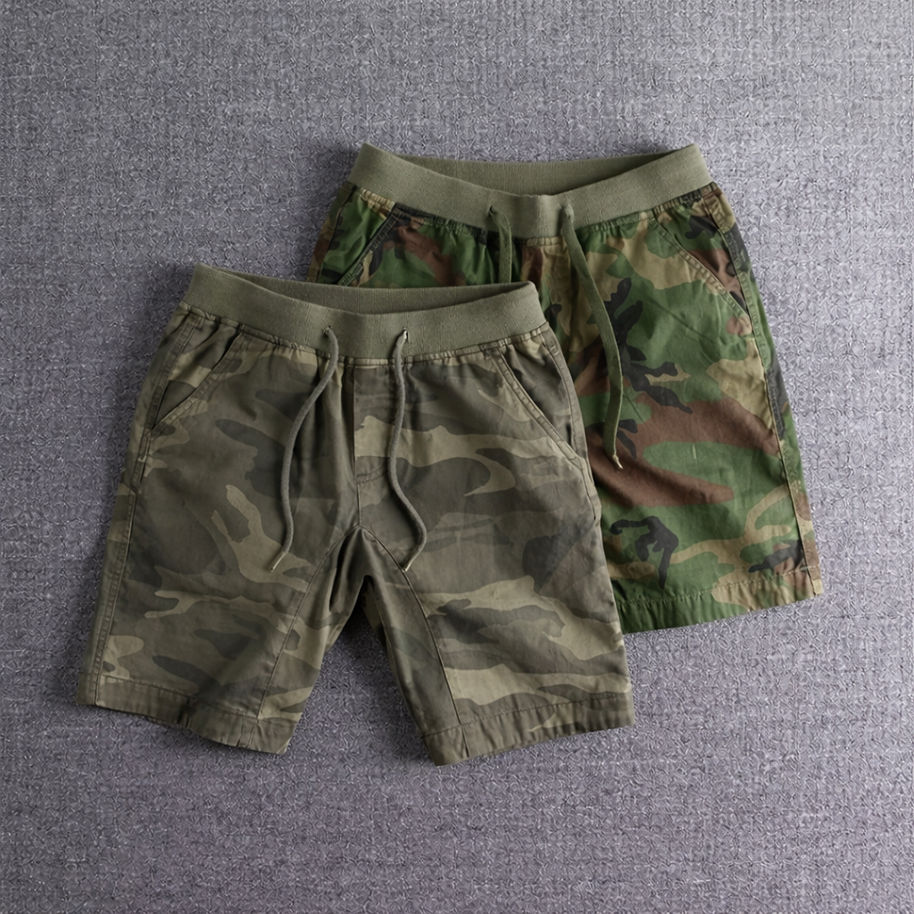 Men's Camouflage Drawstring Waist Summer Shorts-Omni Prime Goods