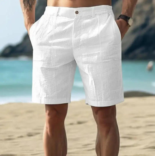 Men's Casual Linen Summer Shorts-Omni Prime Goods