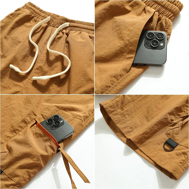 Men's Drawstring Knee Length Cargo Shorts-Omni Prime Goods