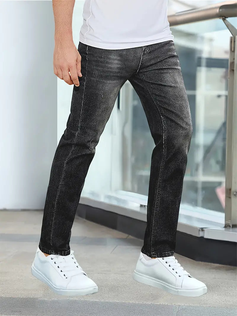 Men's Faded Wash Denim Jeans-Omni Prime Goods