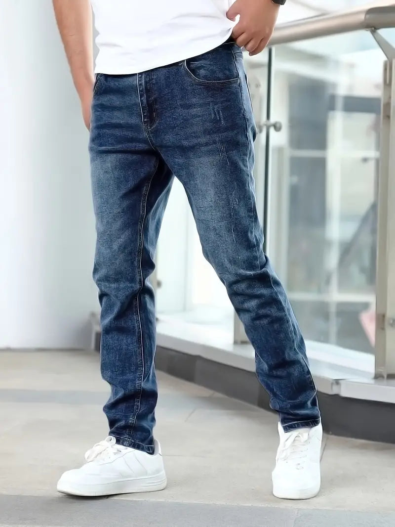 Men's Faded Wash Denim Jeans-Omni Prime Goods