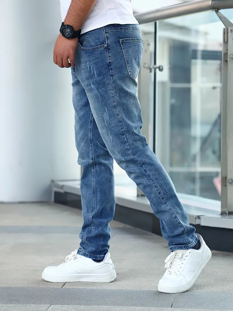 Men's Faded Wash Denim Jeans-Omni Prime Goods