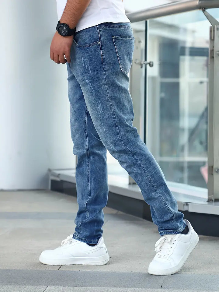 Men's Faded Wash Denim Jeans-Omni Prime Goods