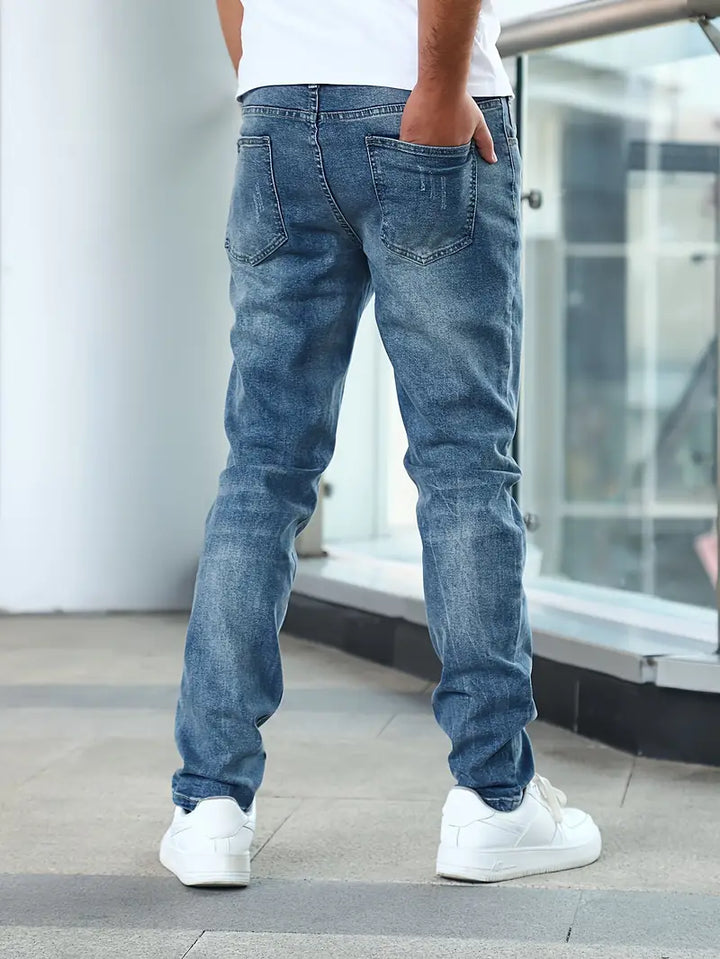 Men's Faded Wash Denim Jeans-Omni Prime Goods
