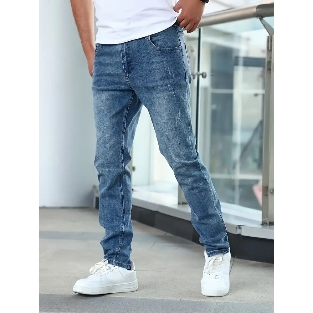 Men's Faded Wash Denim Jeans-Omni Prime Goods