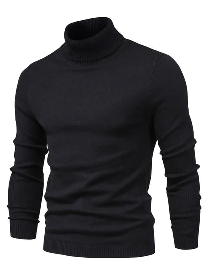 Men's Fitted Turtleneck | Smart Casual Long Sleeve Top-Omni Prime Goods