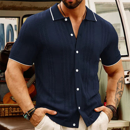 Men's Jacquard Knit Casual Shirt-Omni Prime Goods