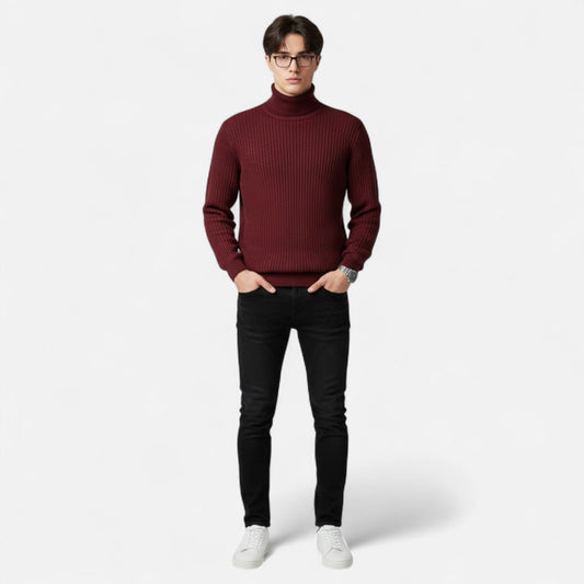 Men's Knitted Turtleneck Sweater | Classic Regular Fit-Omni Prime Goods
