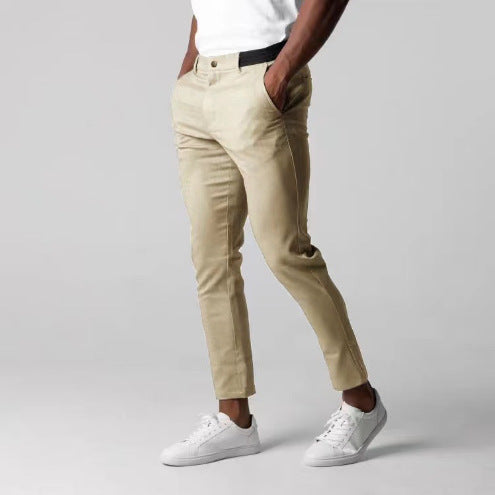 Men's Lightweight Slim Fit Dress Pants - Formal Business Trousers-Omni Prime Goods