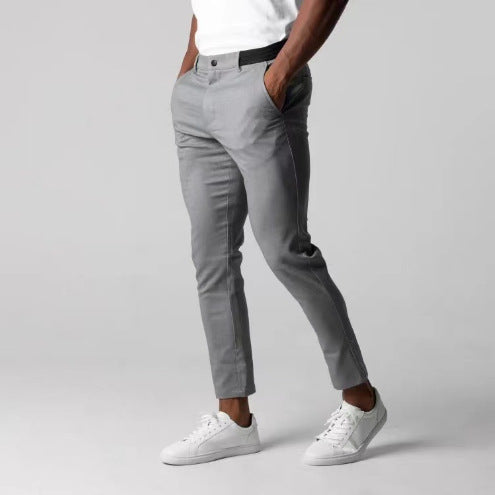 Men's Lightweight Slim Fit Dress Pants - Formal Business Trousers-Omni Prime Goods