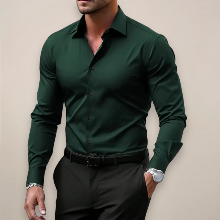 Men's Notched Collar Long-Sleeve Shirt