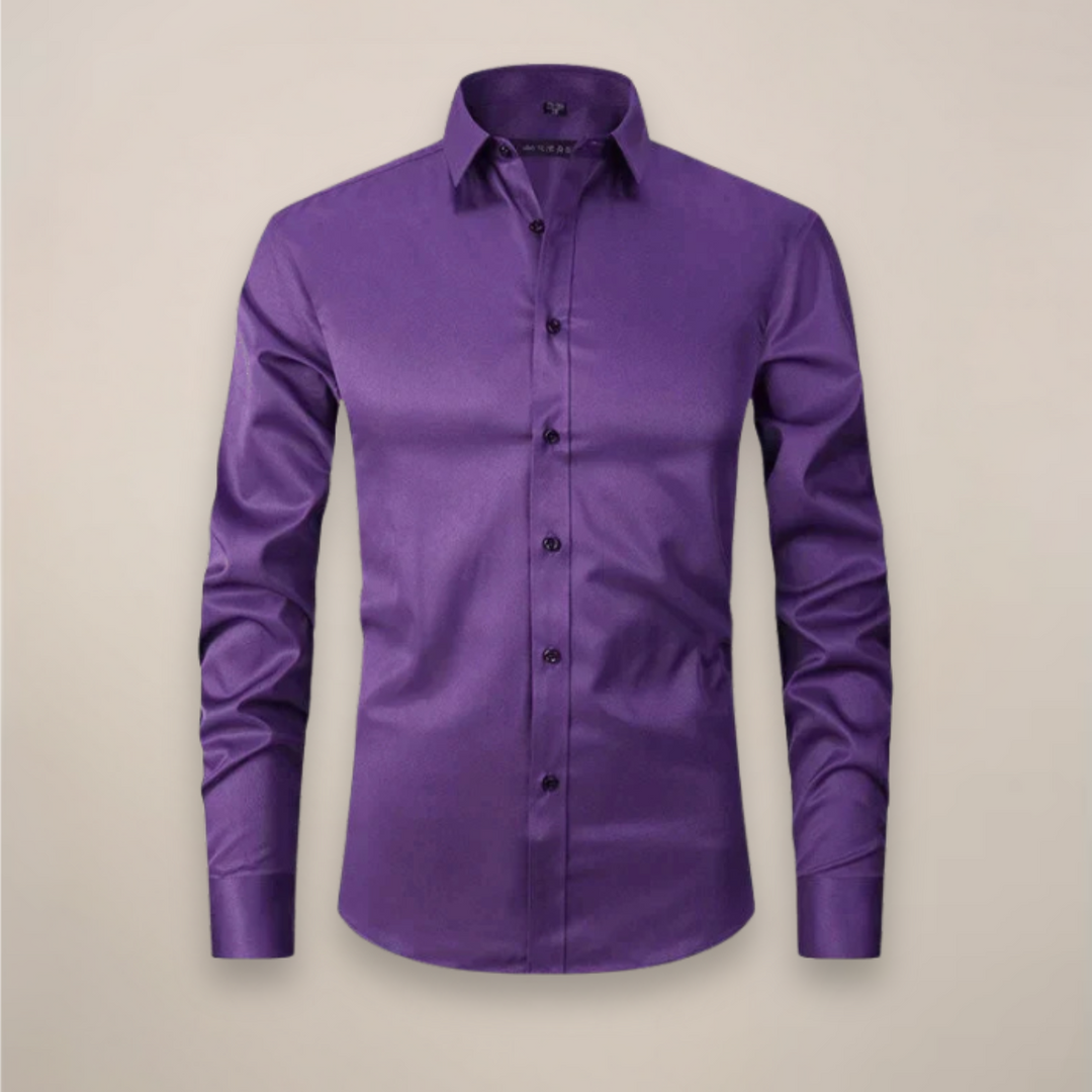 Men's Casual Long-Sleeve Button-Up Shirt