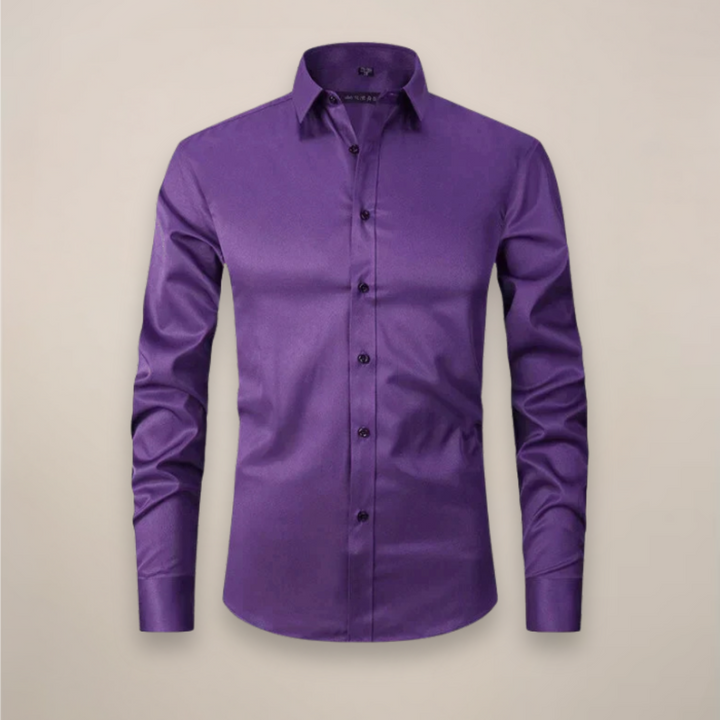 Men's Casual Long-Sleeve Button-Up Shirt