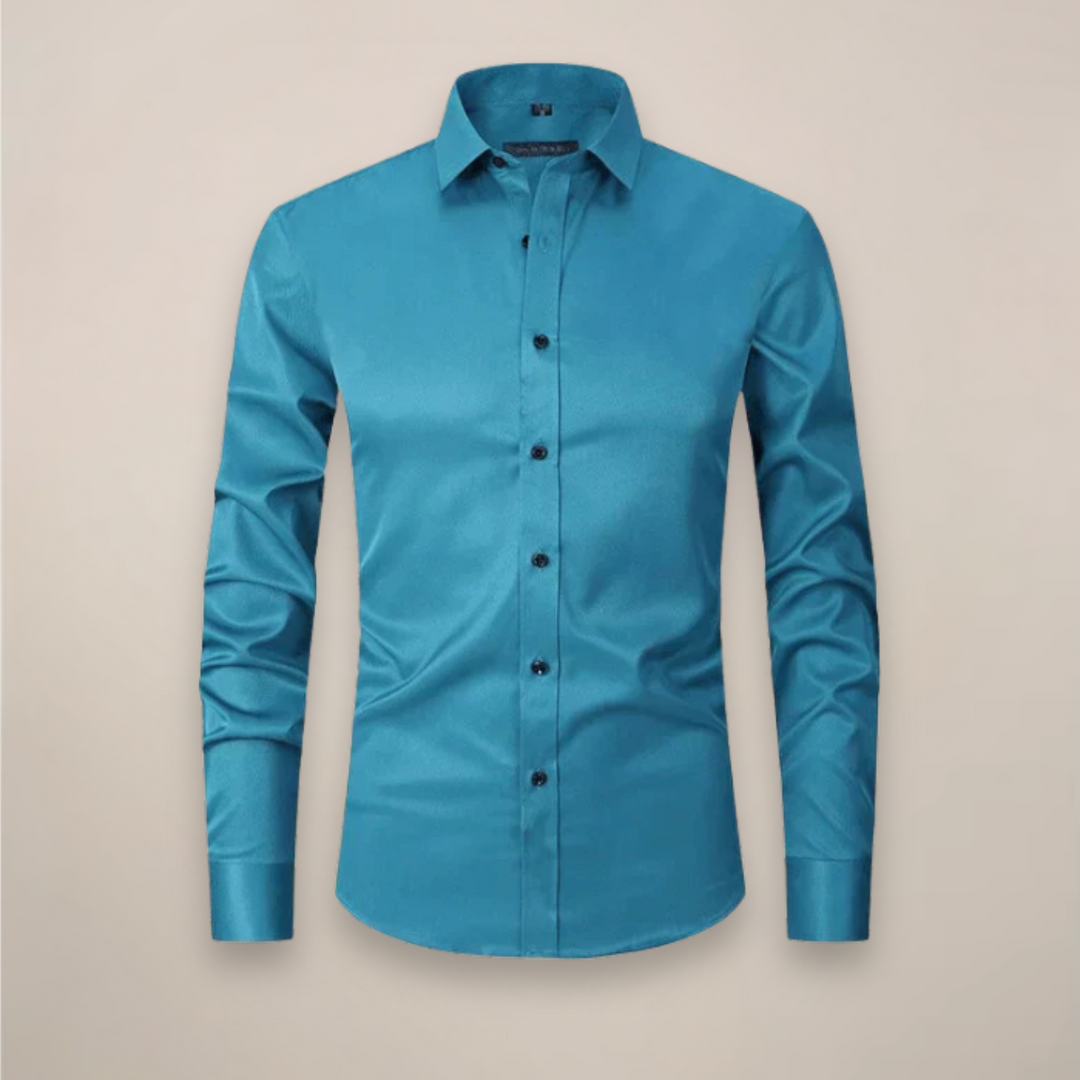 Men's Casual Long-Sleeve Button-Up Shirt