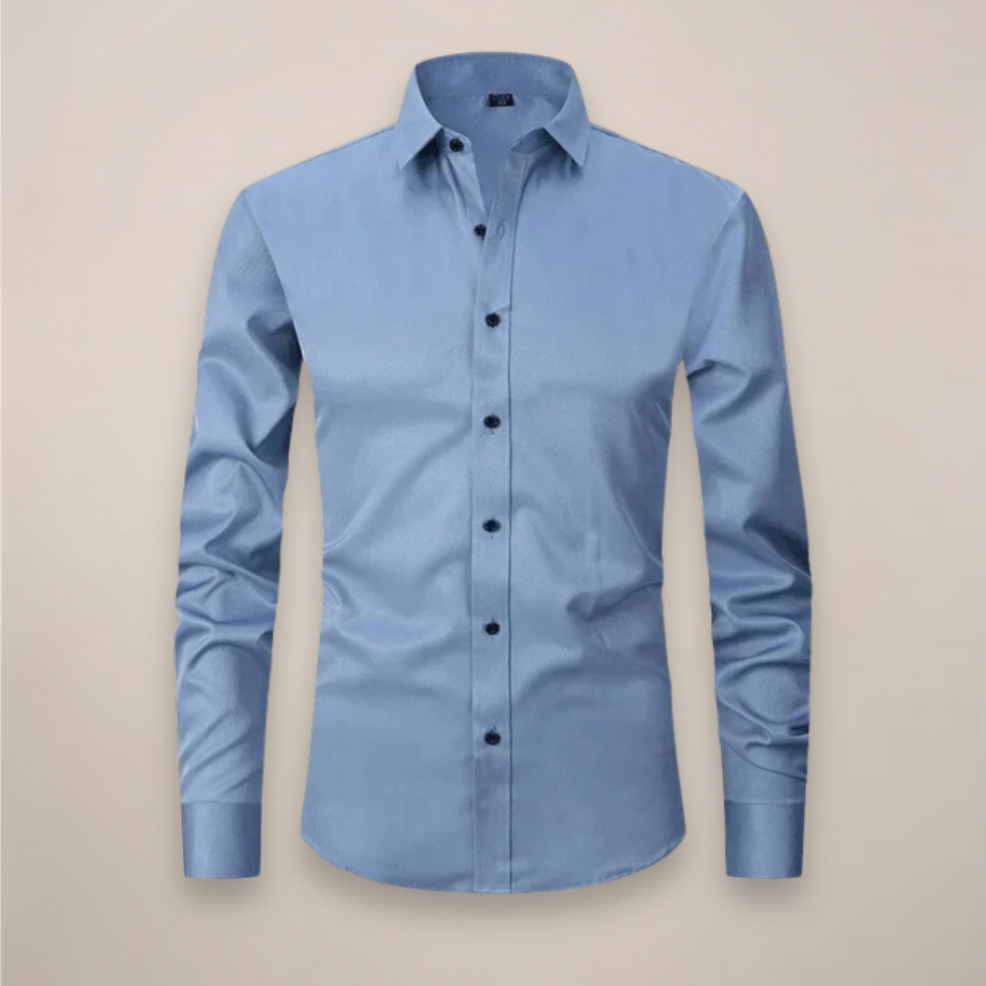 Men's Casual Long-Sleeve Button-Up Shirt
