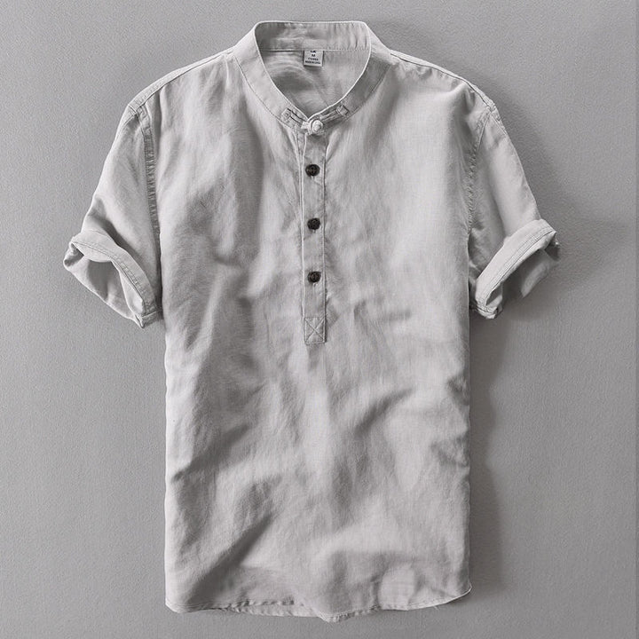 Men's Premium Casual Pure Linen Long Sleeve Button-Up Shirt-Omni Prime Goods