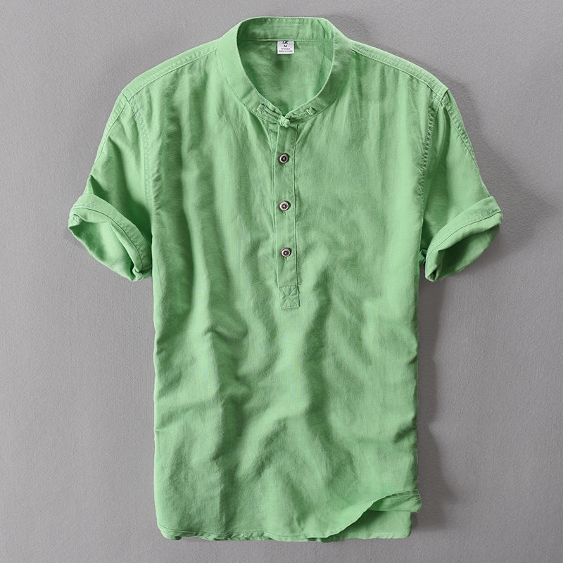 Men's Premium Casual Pure Linen Long Sleeve Button-Up Shirt-Omni Prime Goods