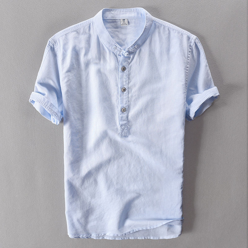 Men's Premium Casual Pure Linen Long Sleeve Button-Up Shirt-Omni Prime Goods