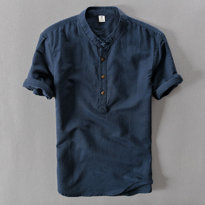 Men's Premium Casual Pure Linen Long Sleeve Button-Up Shirt-Omni Prime Goods
