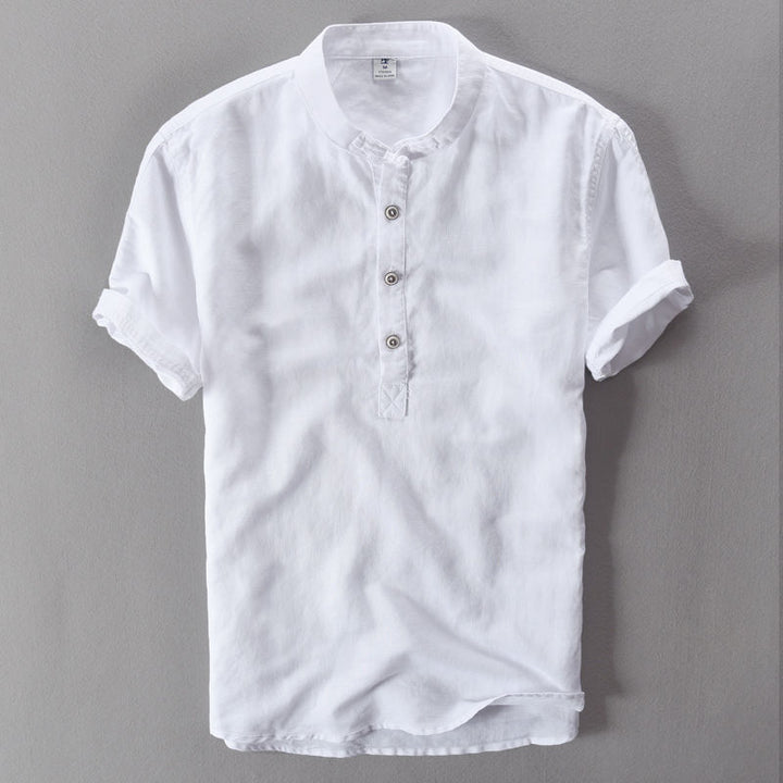 Men's Premium Casual Pure Linen Long Sleeve Button-Up Shirt-Omni Prime Goods