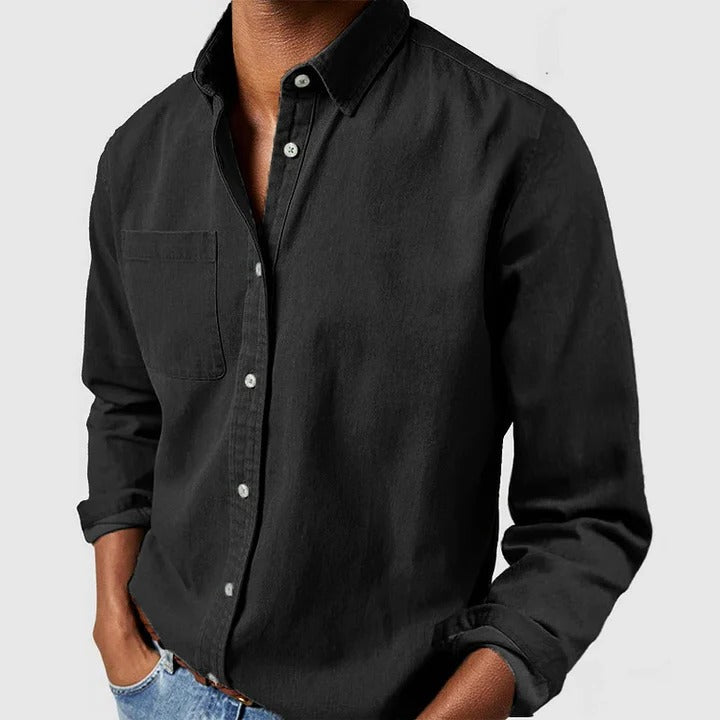 Men's Relaxed Fit Long-Sleeve Shirt-Omni Prime Goods