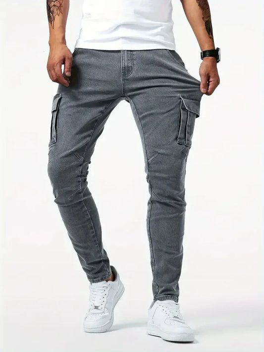 Men's Slim Fit Cargo Trousers-Omni Prime Goods