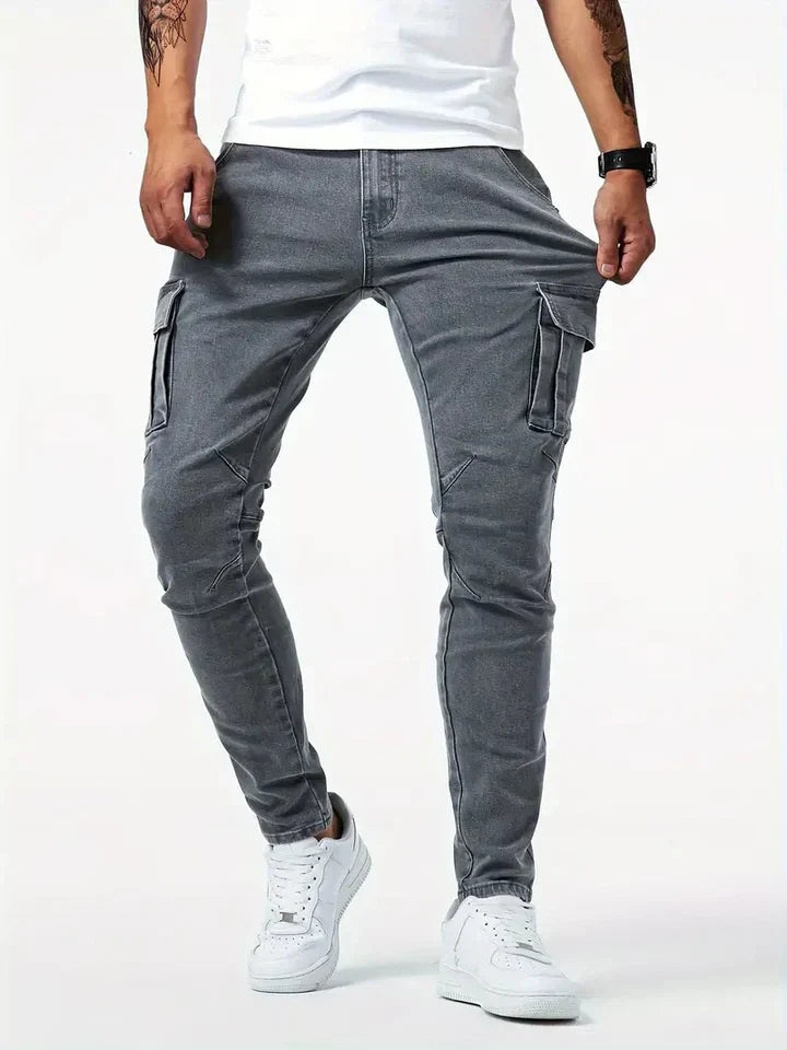 Men's Slim Fit Cargo Trousers-Omni Prime Goods