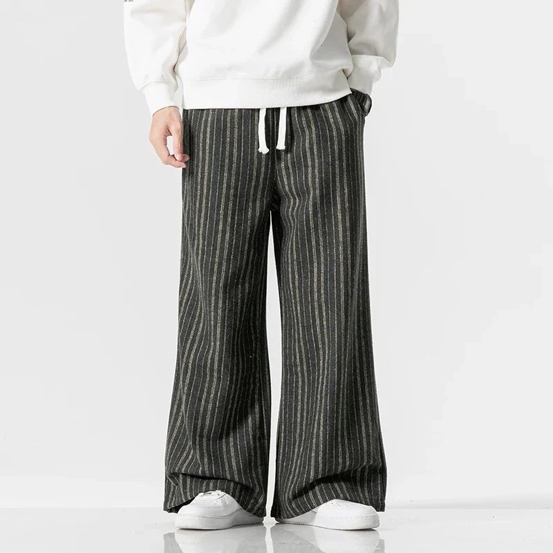 Men's Striped Casual Trousers-Omni Prime Goods