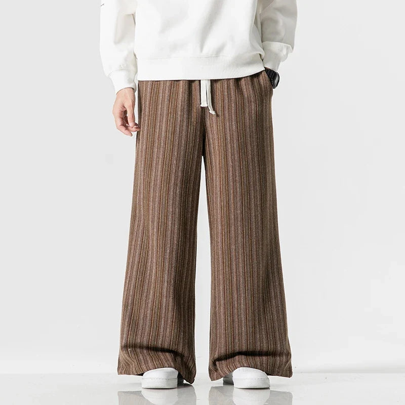 Men's Striped Casual Trousers-Omni Prime Goods