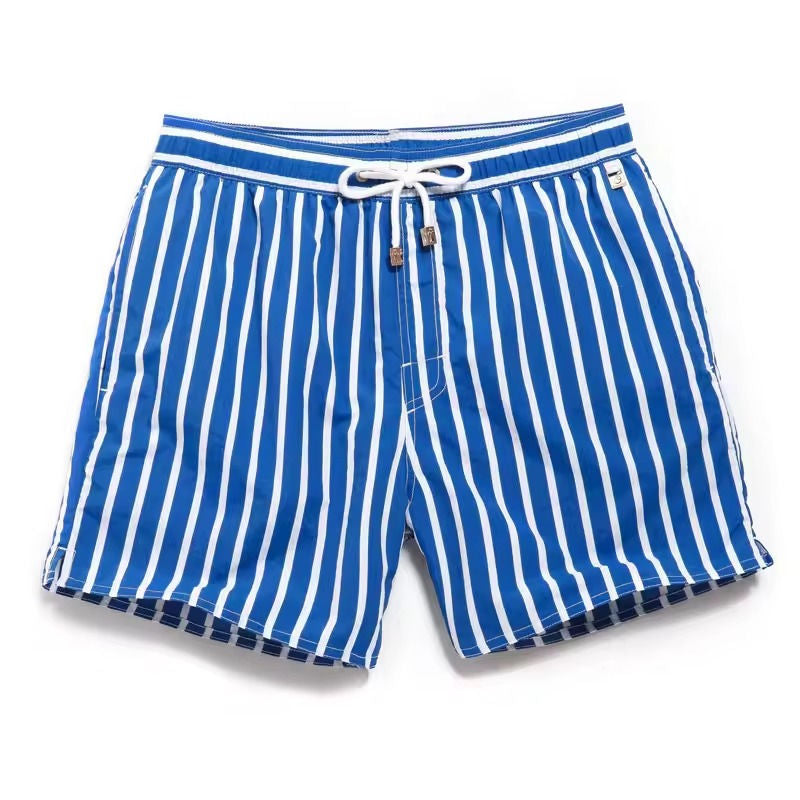 Men's Striped Swim Trunks-Omni Prime Goods