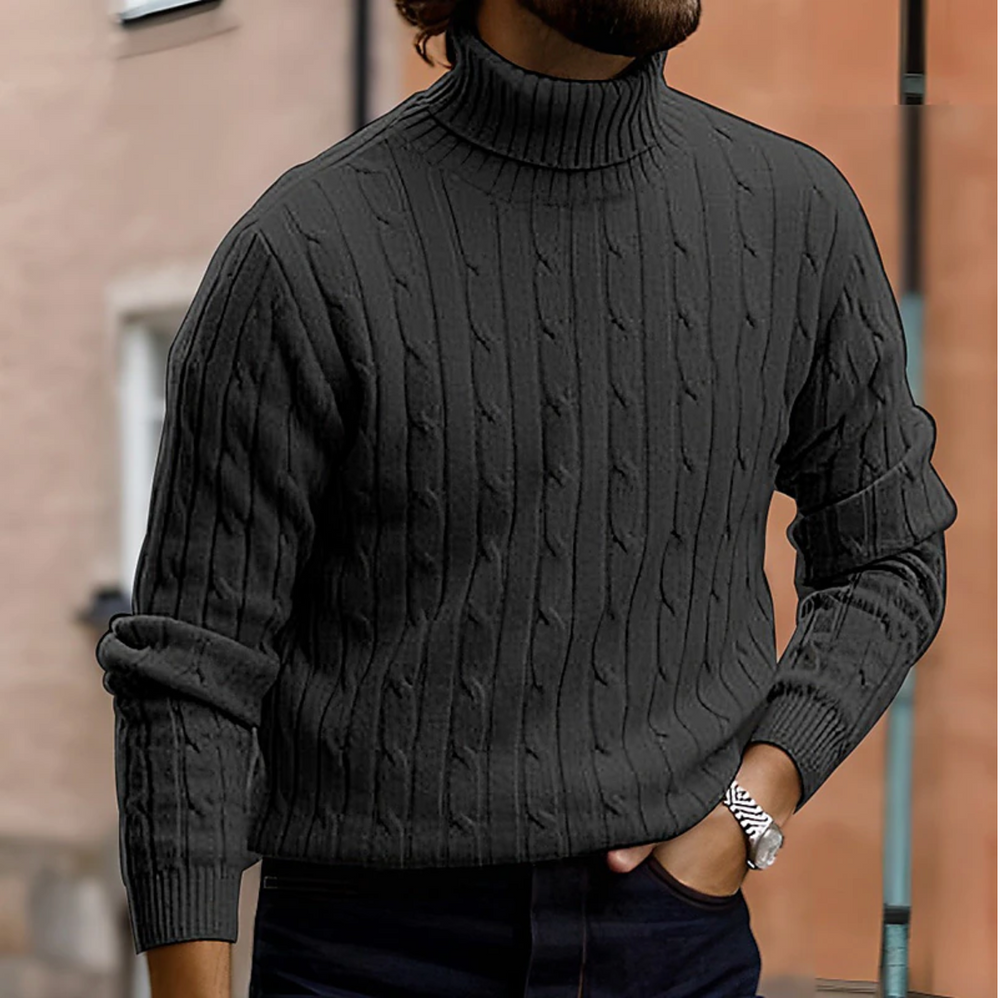 Men's Stylish Roll-Neck Sweater-Omni Prime Goods