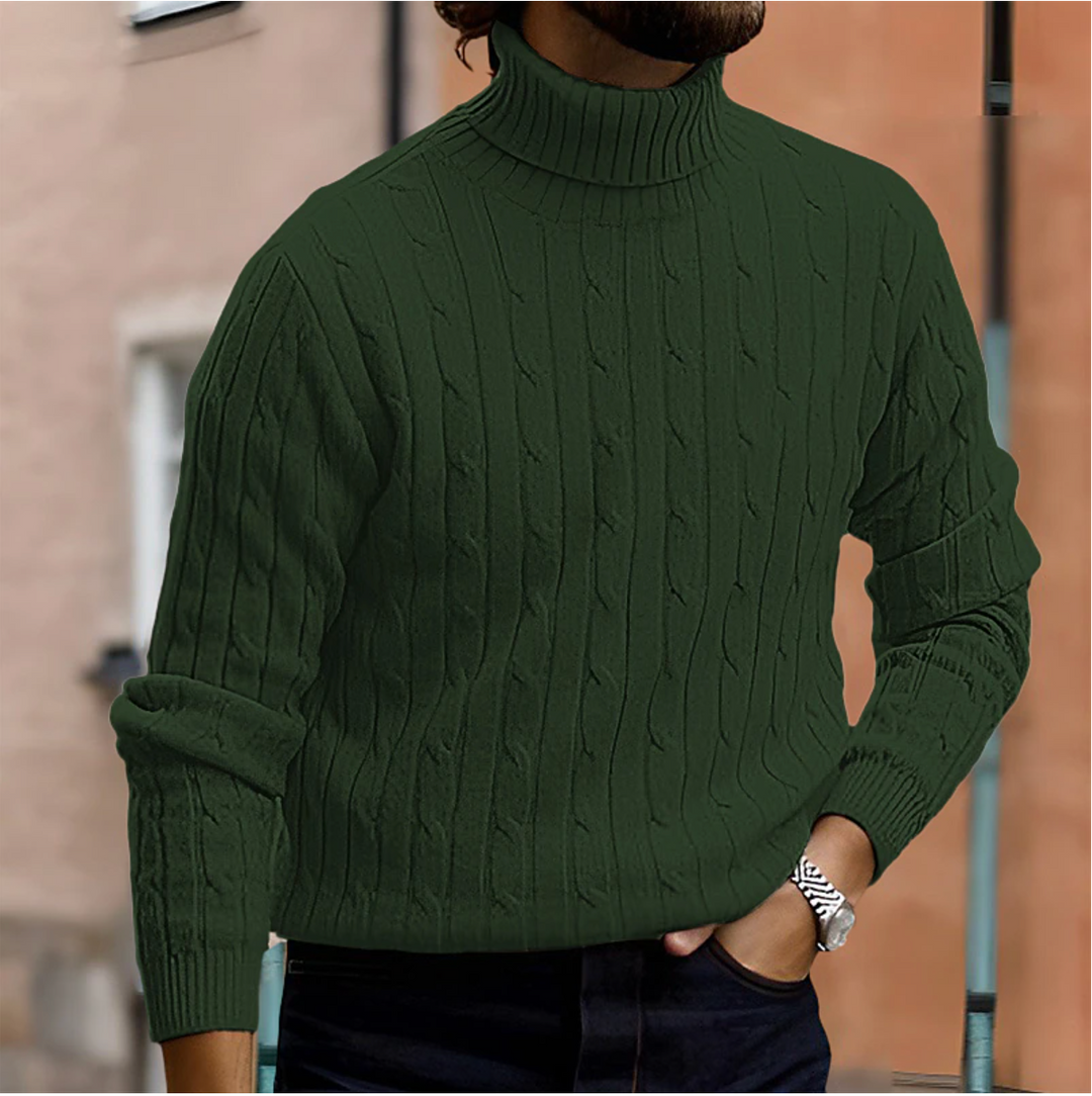 Men's Stylish Roll-Neck Sweater-Omni Prime Goods