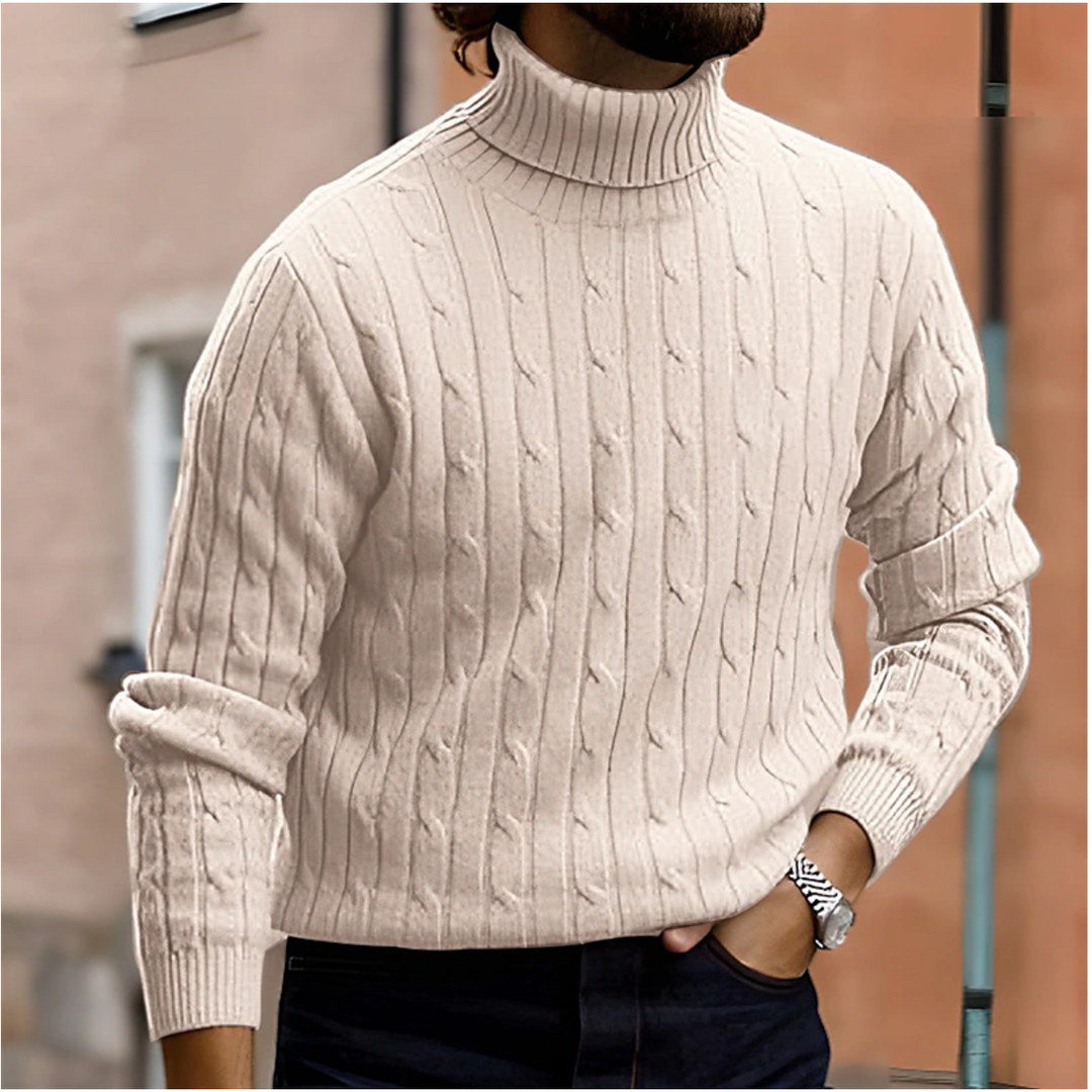 Men's Stylish Roll-Neck Sweater-Omni Prime Goods