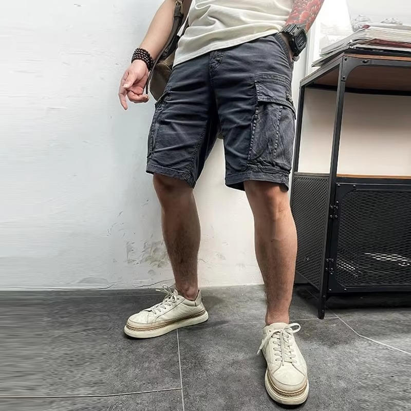 Men's Summer Multi-Pocket Cotton Cargo Shorts-Omni Prime Goods