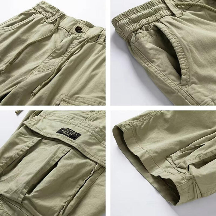 Men's Summer Multi-Pocket Cotton Cargo Shorts-Omni Prime Goods