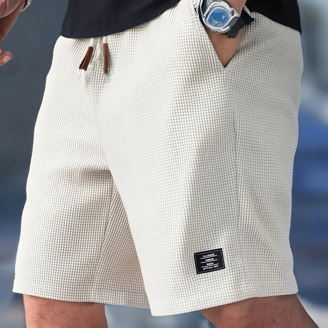 Men's Summer Waffle Knit Drawstring Shorts-Omni Prime Goods