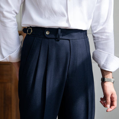 Men's Tailored Trousers | Casual and Formal Navy Style-Omni Prime Goods