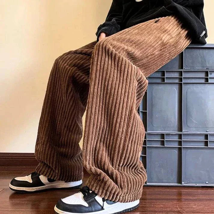 Men's Textured Corduroy Joggers - Relaxed Fit Casual Sweatpants-Omni Prime Goods