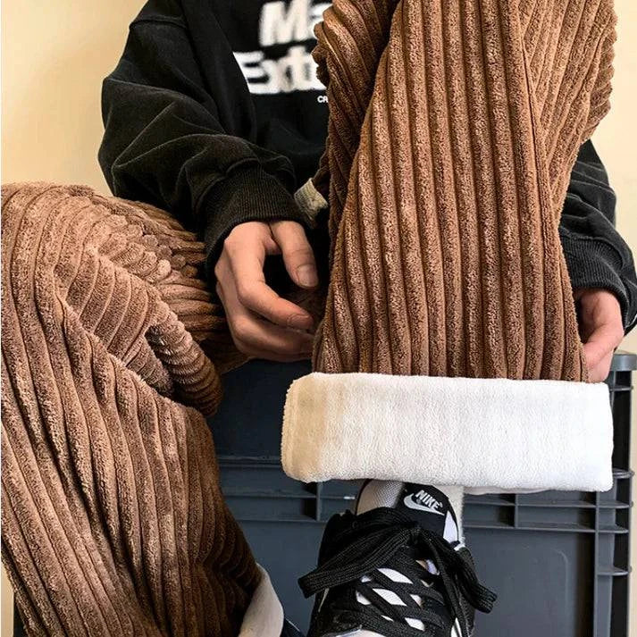 Men's Textured Corduroy Joggers - Relaxed Fit Casual Sweatpants-Omni Prime Goods